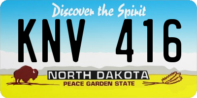 ND license plate KNV416