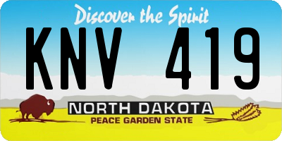 ND license plate KNV419
