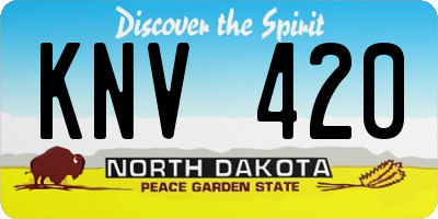 ND license plate KNV420