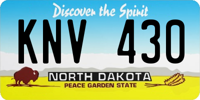 ND license plate KNV430