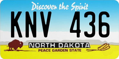 ND license plate KNV436