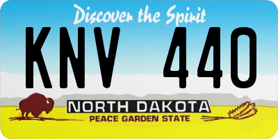 ND license plate KNV440