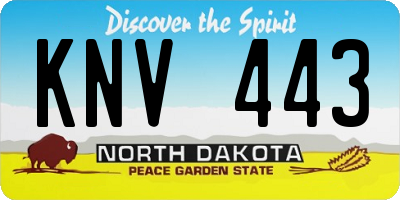 ND license plate KNV443
