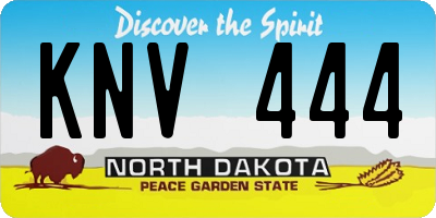 ND license plate KNV444