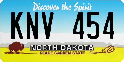 ND license plate KNV454