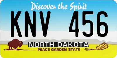 ND license plate KNV456