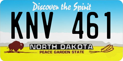 ND license plate KNV461