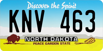 ND license plate KNV463