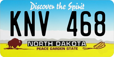 ND license plate KNV468