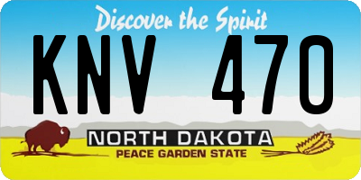 ND license plate KNV470