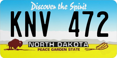 ND license plate KNV472