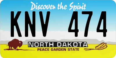 ND license plate KNV474