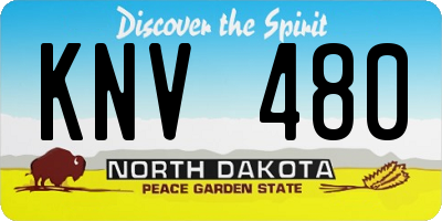 ND license plate KNV480