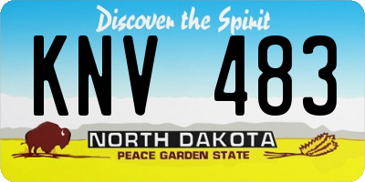 ND license plate KNV483