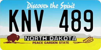 ND license plate KNV489