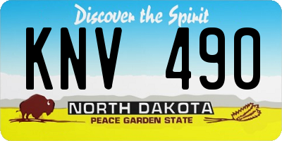 ND license plate KNV490