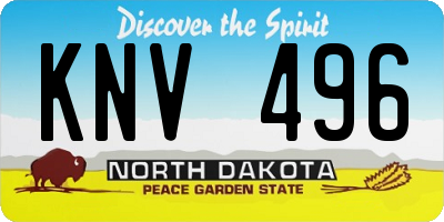 ND license plate KNV496