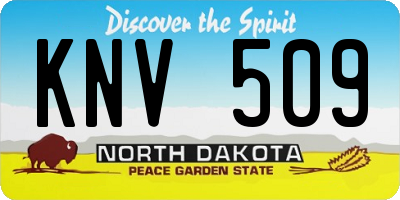 ND license plate KNV509