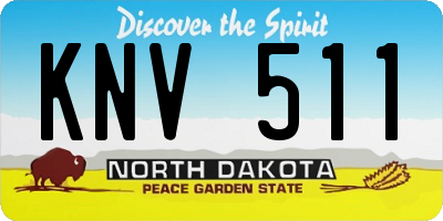 ND license plate KNV511