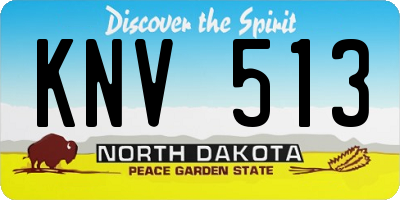 ND license plate KNV513