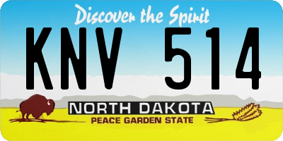 ND license plate KNV514