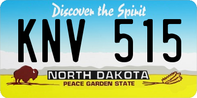 ND license plate KNV515