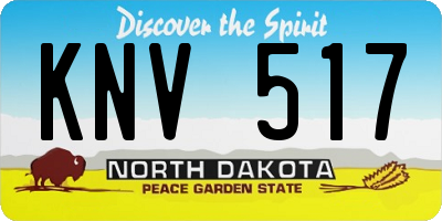 ND license plate KNV517