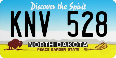 ND license plate KNV528