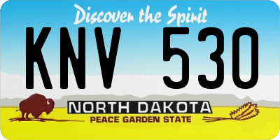 ND license plate KNV530