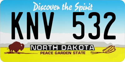 ND license plate KNV532