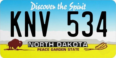 ND license plate KNV534
