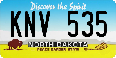 ND license plate KNV535