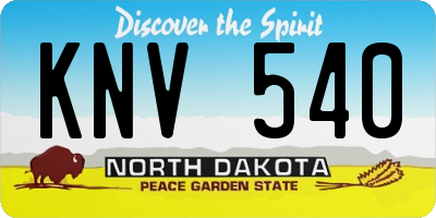 ND license plate KNV540