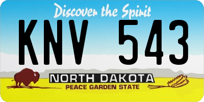 ND license plate KNV543