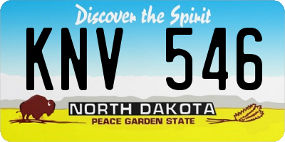 ND license plate KNV546
