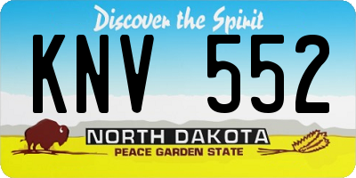 ND license plate KNV552