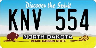 ND license plate KNV554