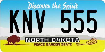 ND license plate KNV555