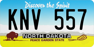 ND license plate KNV557