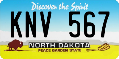 ND license plate KNV567