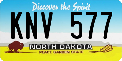 ND license plate KNV577