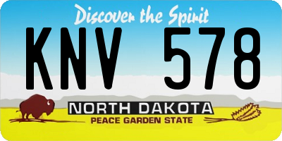 ND license plate KNV578