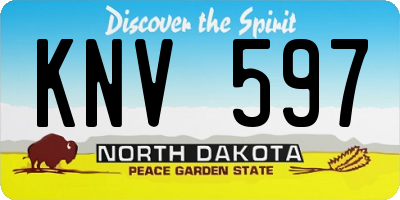 ND license plate KNV597