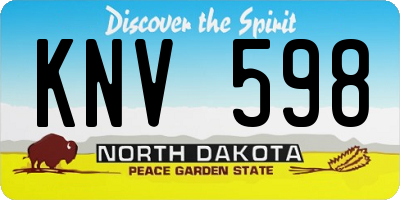 ND license plate KNV598