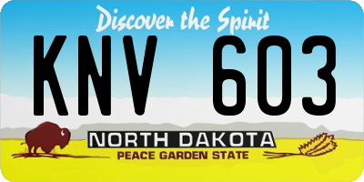 ND license plate KNV603