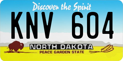 ND license plate KNV604