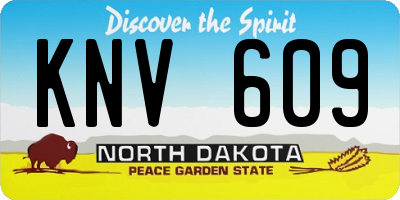 ND license plate KNV609