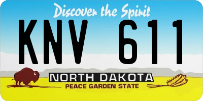 ND license plate KNV611