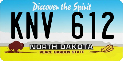 ND license plate KNV612