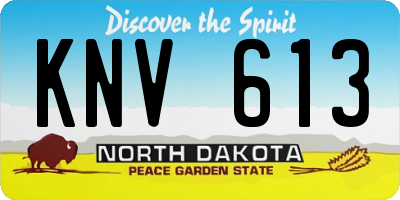 ND license plate KNV613